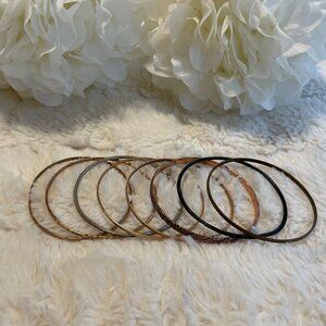 Set of 8 Bracelets Various Tones